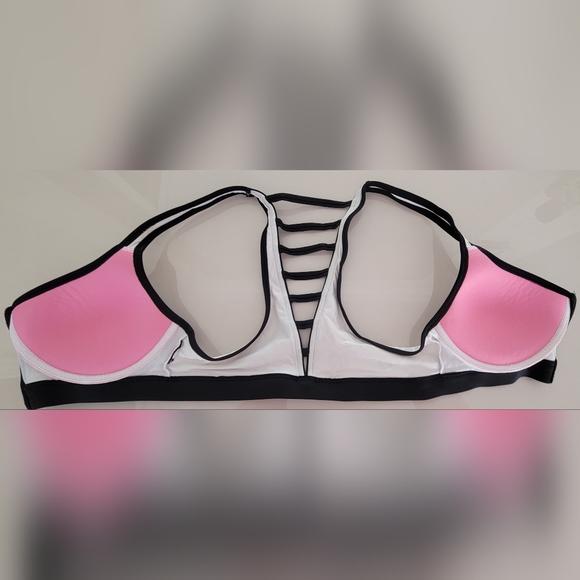 Pink Victoria Secret Sport Bra Black White - Picture 4 of 4